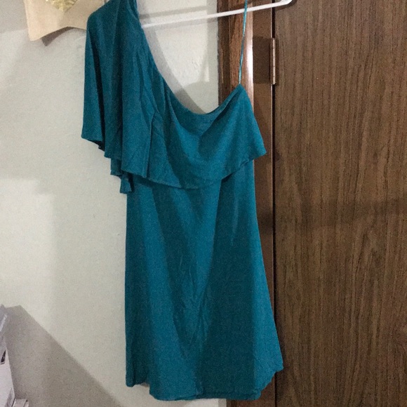 Ann Taylor | One Shoulder Teal Dress - Picture 2 of 2